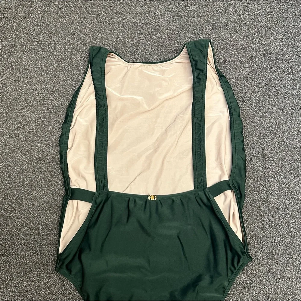 Adriana Degreas Low-Back Cutout Swimsuit in Dark Green - Picture 5 of 12